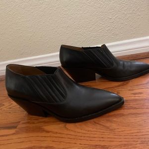 Leather western ankle boots